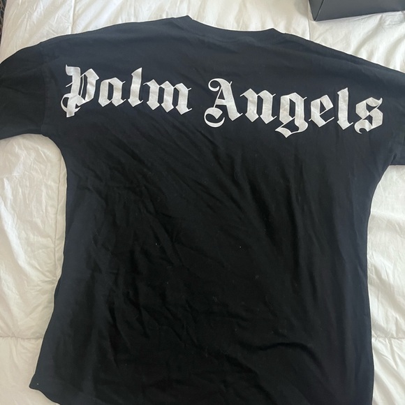 Palm Angels Black and White Short Sleeve Tee - Picture 1 of 2